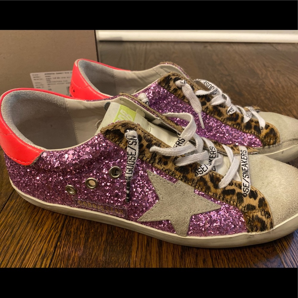 Purple Glitter Golden Goose Superstars (size 38) in EUC!